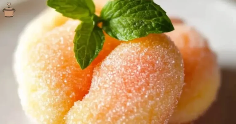 Italian Peach Cookies arranged on a plate with fresh peaches.