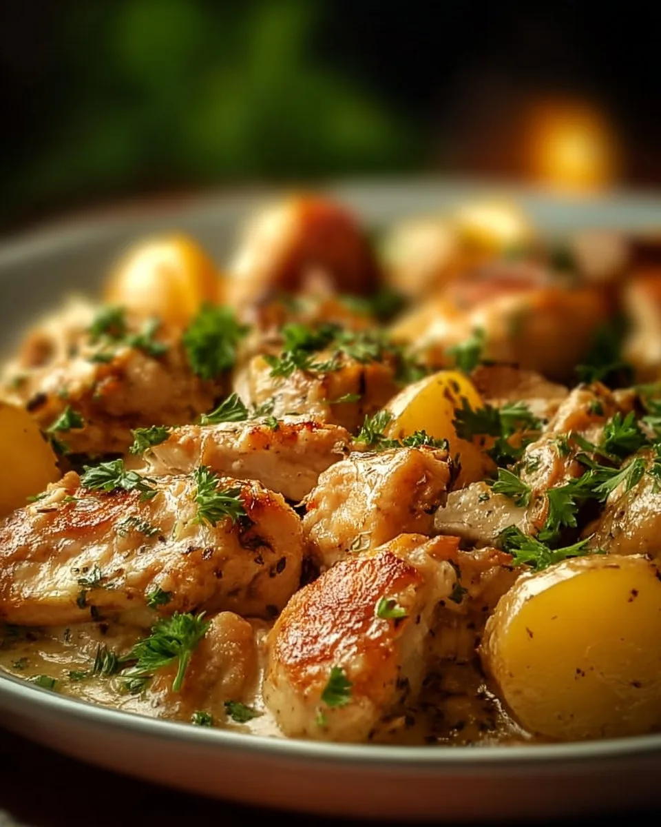 Garlic Parmesan Crockpot Chicken and Potatoes