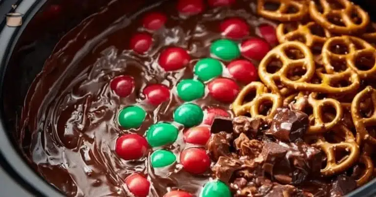 Rich Lazy Slow Cooker Chocolate Candy made with simple ingredients.