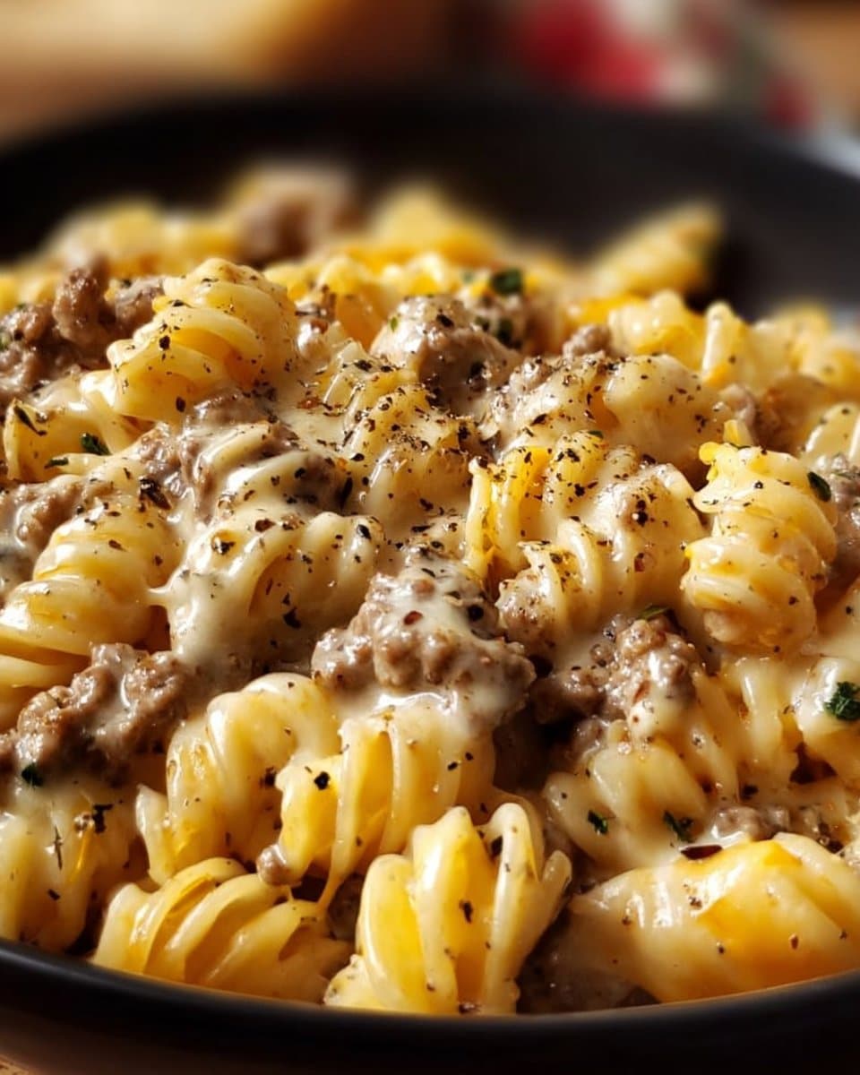 Crockpot Cheesy Ranch Beef Pasta Shells