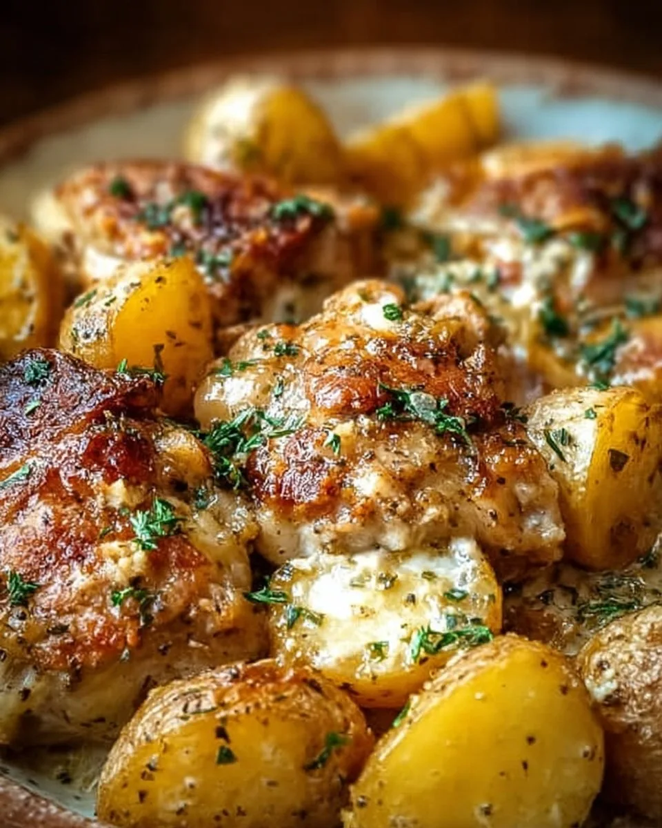 Garlic Parmesan Crockpot Chicken and Potatoes