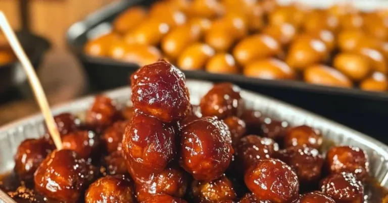 Smoked BBQ meatballs on a platter with dipping sauces