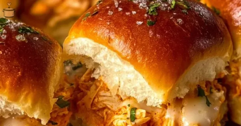 Delicious Spicy Buffalo Chicken Sliders on a serving platter