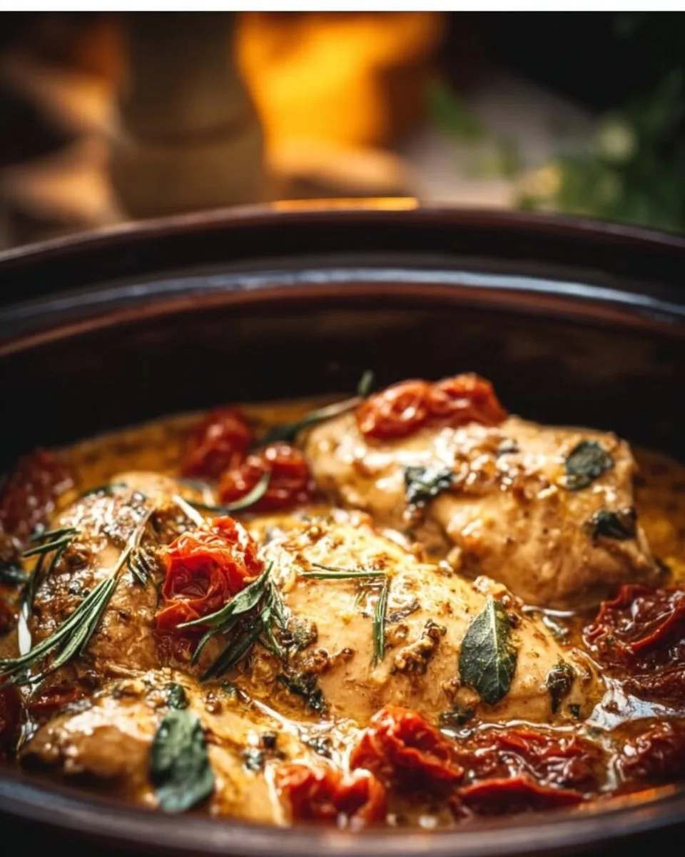 Slow Cooker Tuscan Chicken