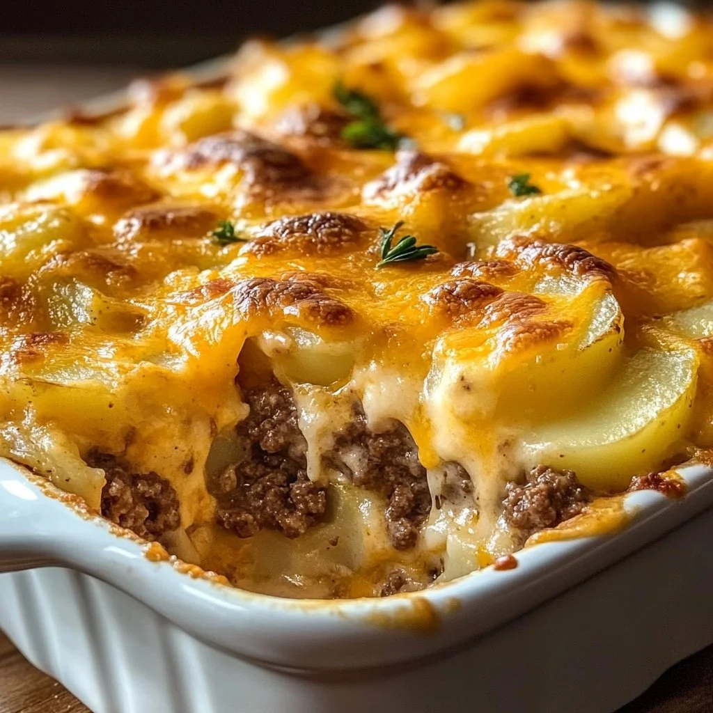Cheesy Hamburger Potato Casserole