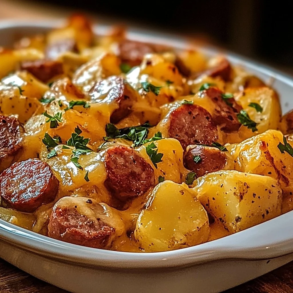 Cheesy Ranch Potatoes and Smoked Sausage