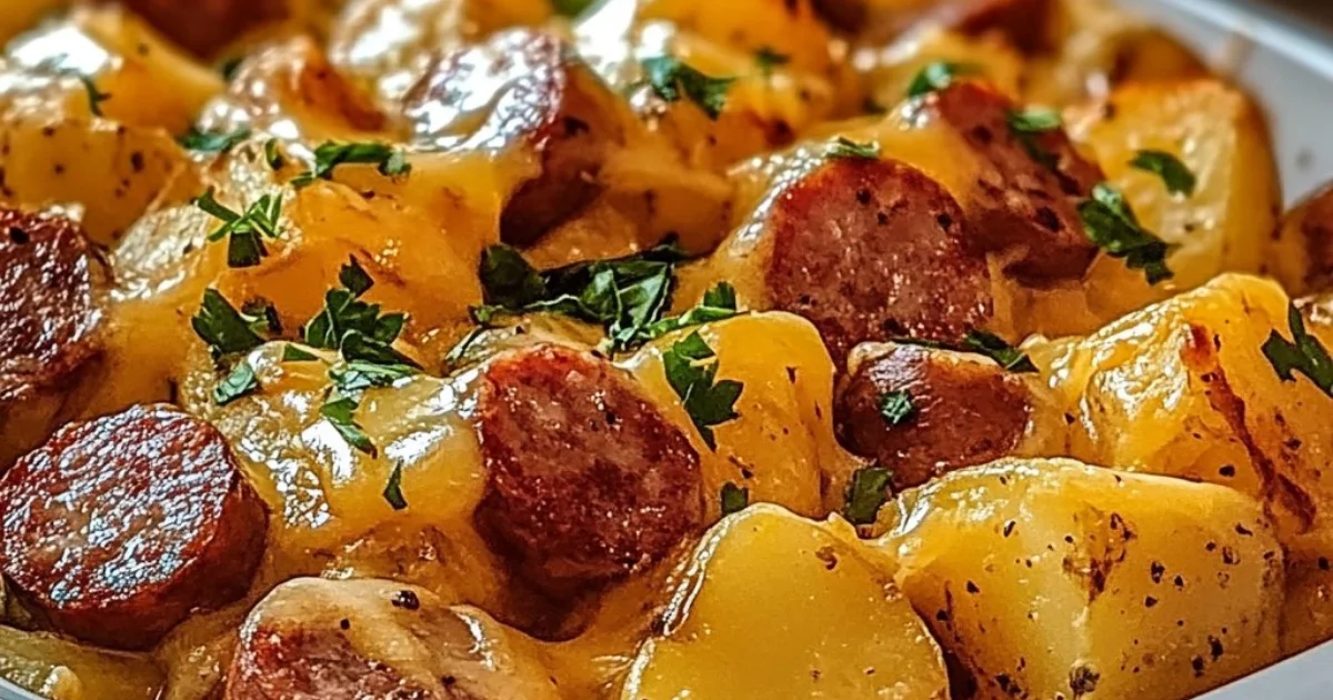 Cheesy Ranch Potatoes and Smoked Sausage
