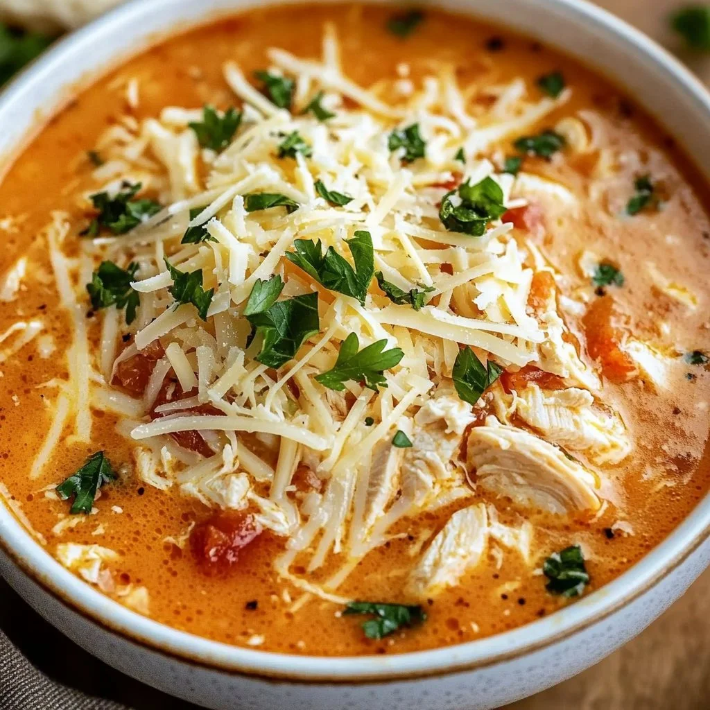 Crock Pot Creamy Chicken Parmesan Soup
