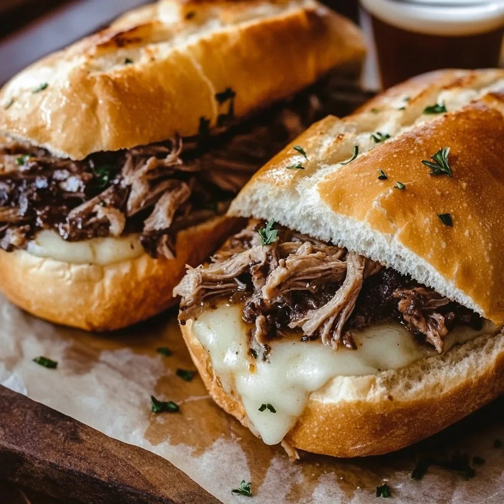 Crockpot French Dip Sandwiches