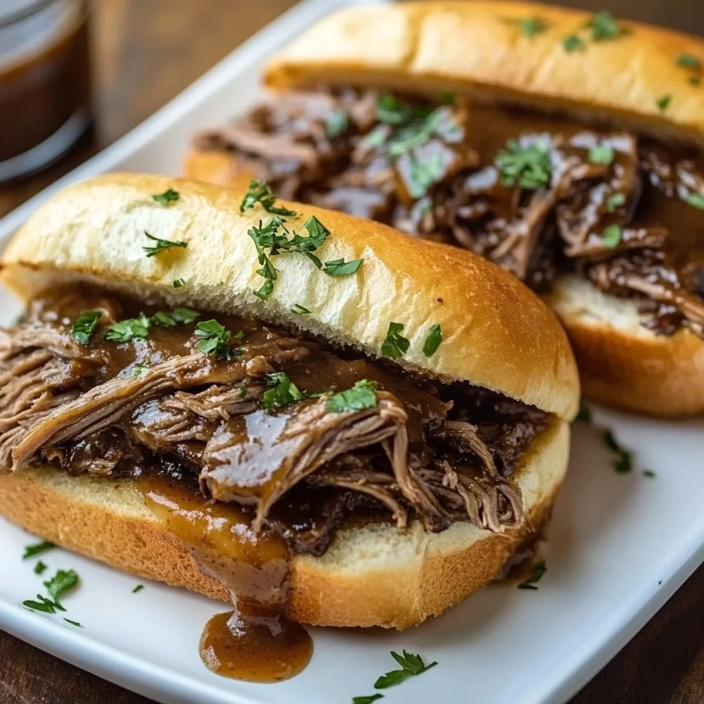 Crockpot French Dip Sandwiches