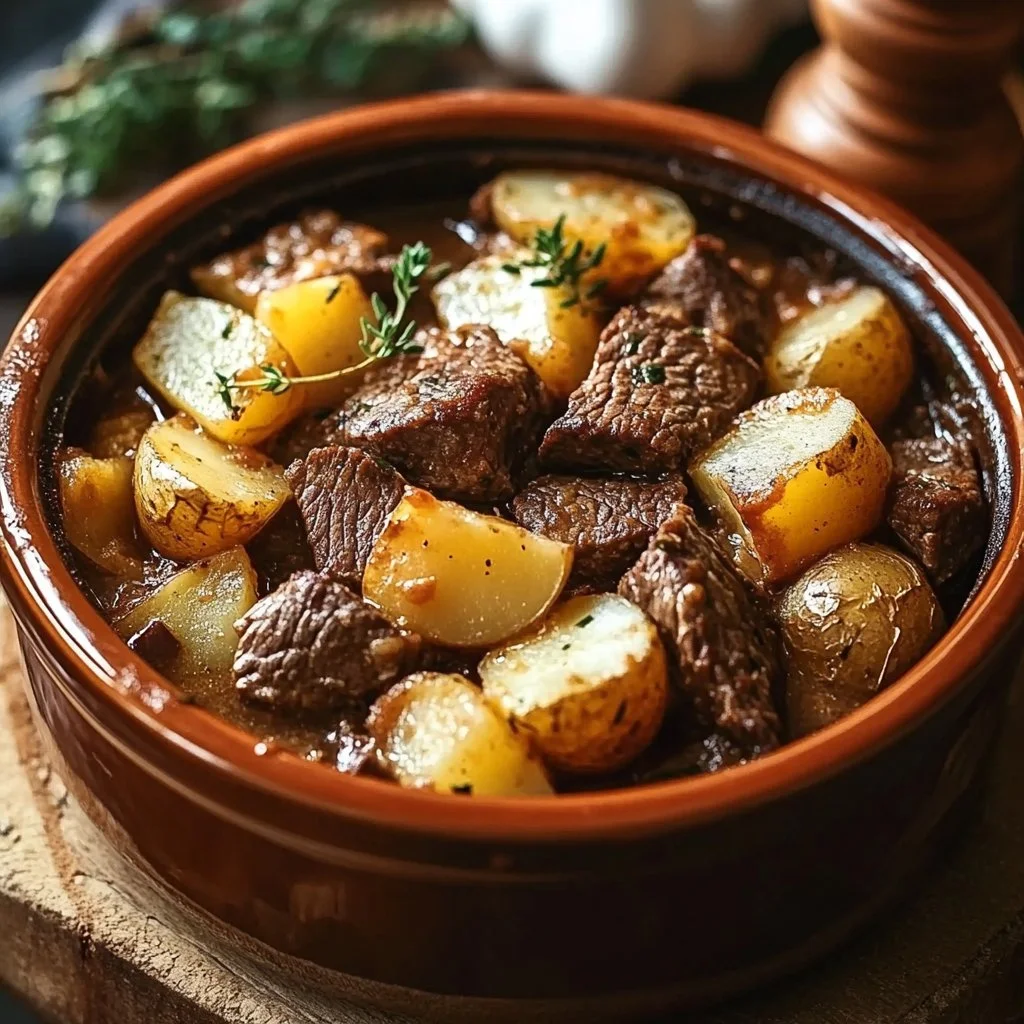 Crockpot Loaded Steak and Potato Bake