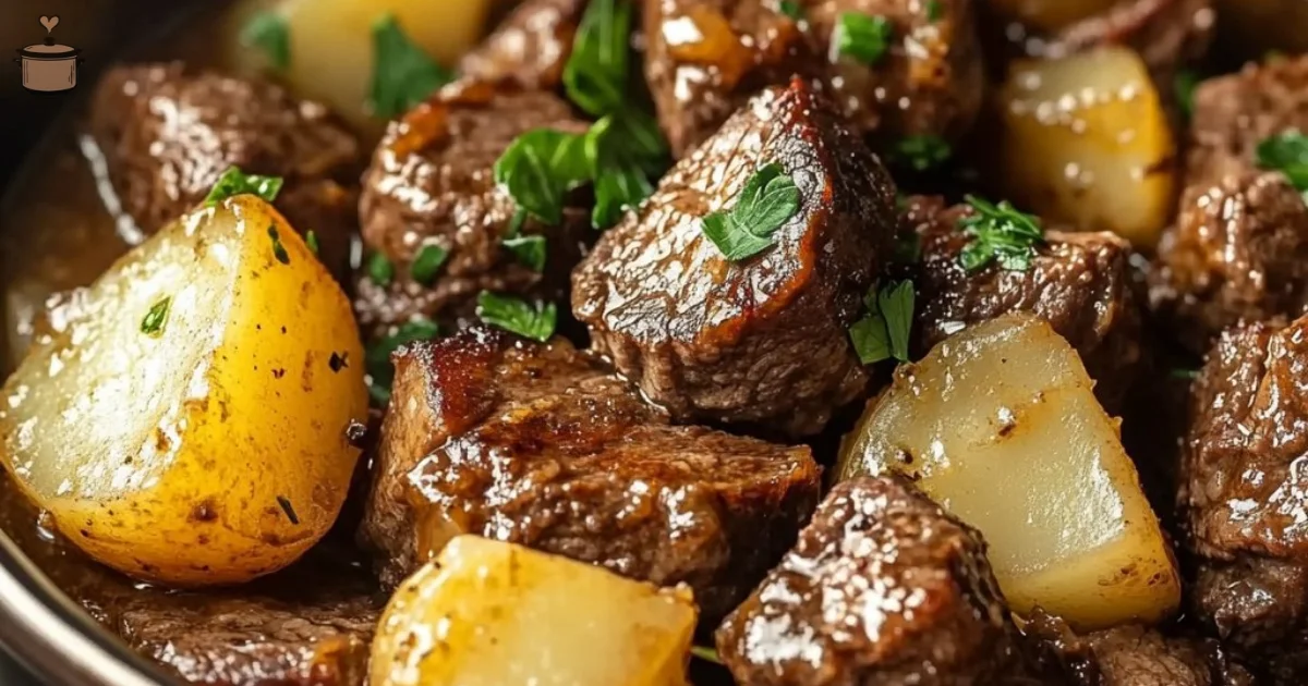 Crockpot Loaded Steak and Potato Bake