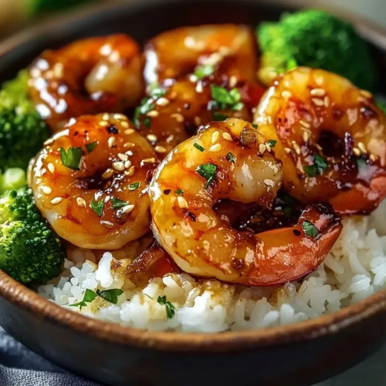 Delicious honey garlic shrimp bowls served with vegetables and rice.