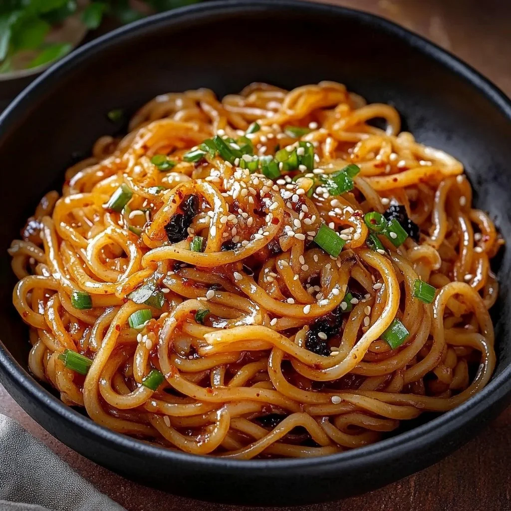 Korean Style Spicy Garlic Noodles