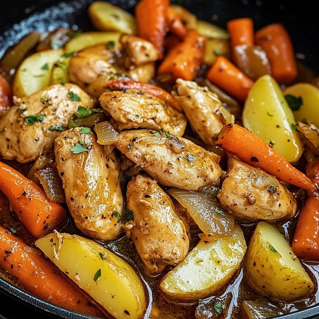 Slow Cooker Garlic Butter Chicken and Veggies
