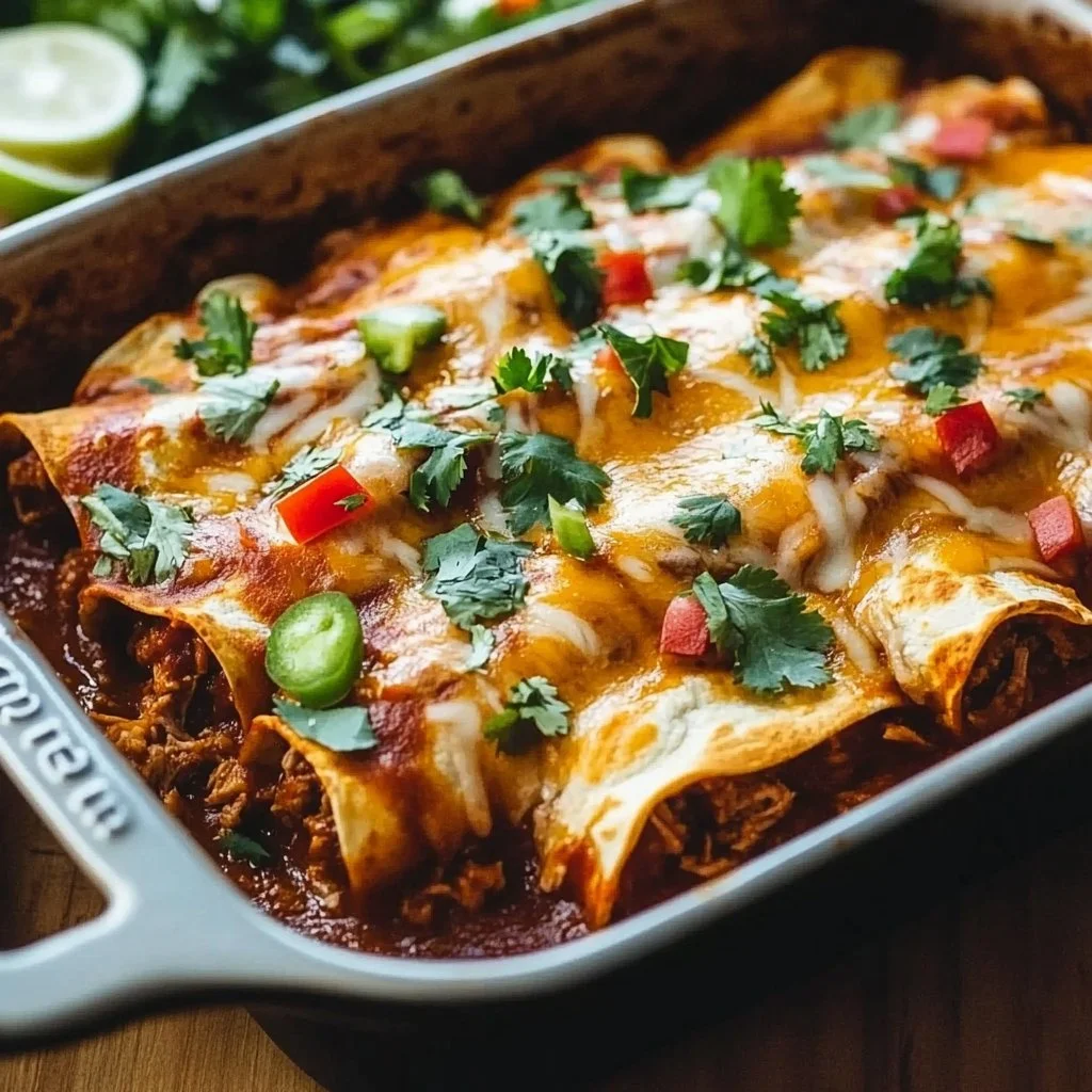 Slow Cooker Shredded Beef Enchiladas
