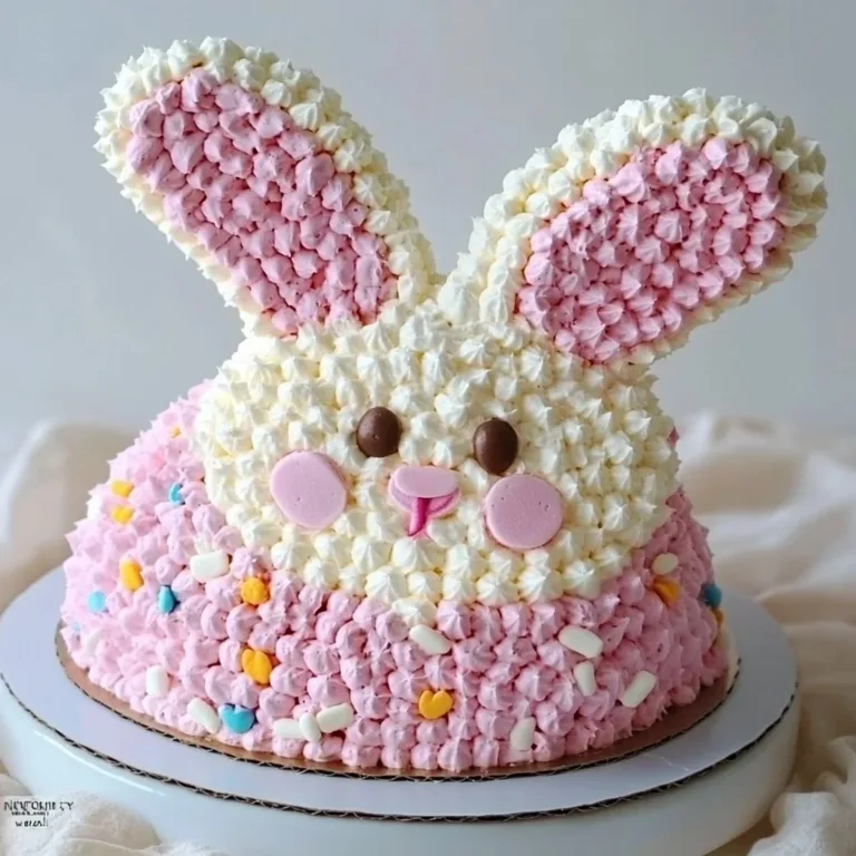 Beginner Easter Bunny Cut Up Cake decorated for Easter celebrations