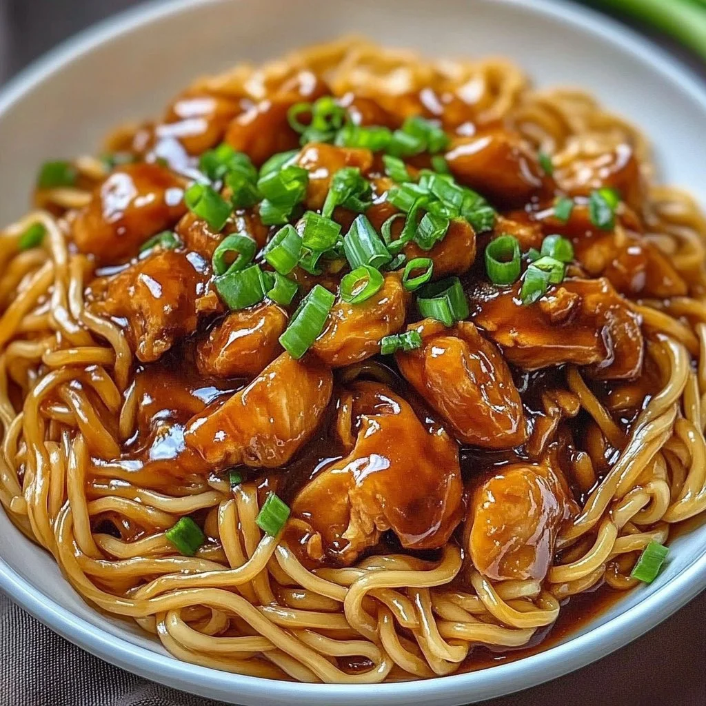 Sticky Garlic Chicken Noodles