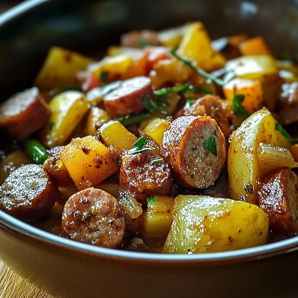 Crock Pot Swamp Potatoes with Sausage & Veggies