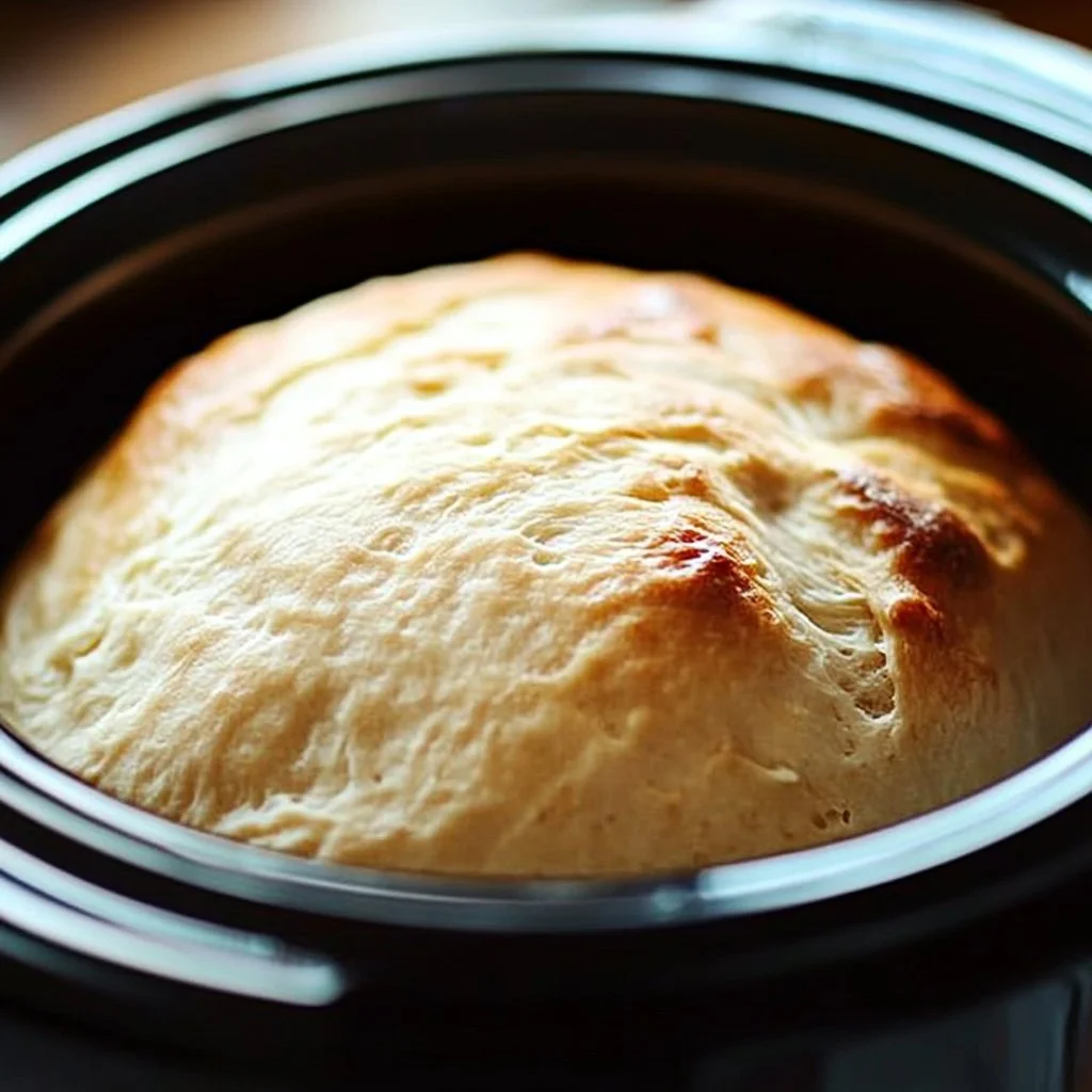 Delicious slow cooker beer bread baked with fluffy texture and golden crust