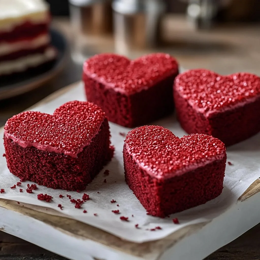 Heart-Shaped Red Velvet Mini Cakes