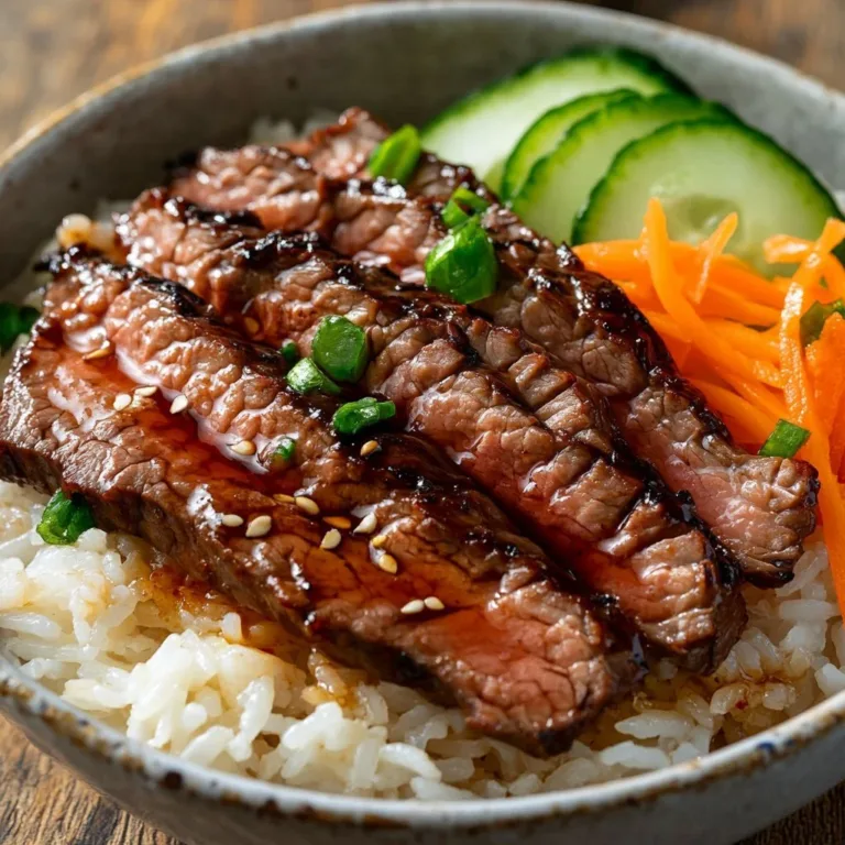 Cozy Crockpot Recipes 1 Delicious Korean BBQ steak rice bowl with spicy cream sauce and fresh vegetables