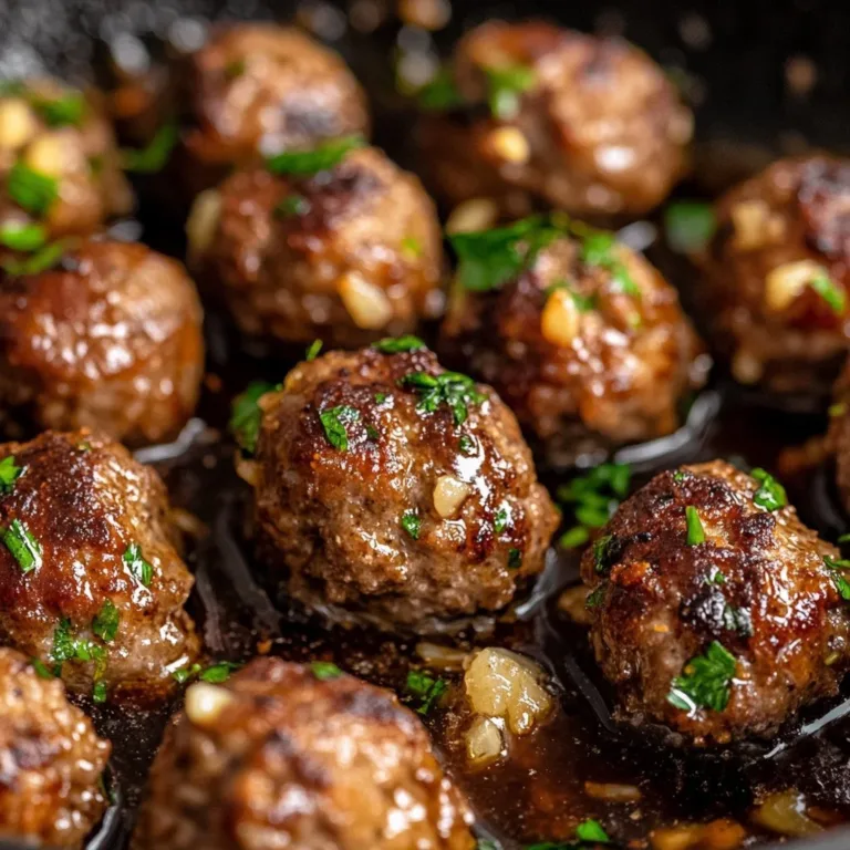 Cozy Crockpot Recipes 3 Keto Garlic Butter Meatballs served with parsley