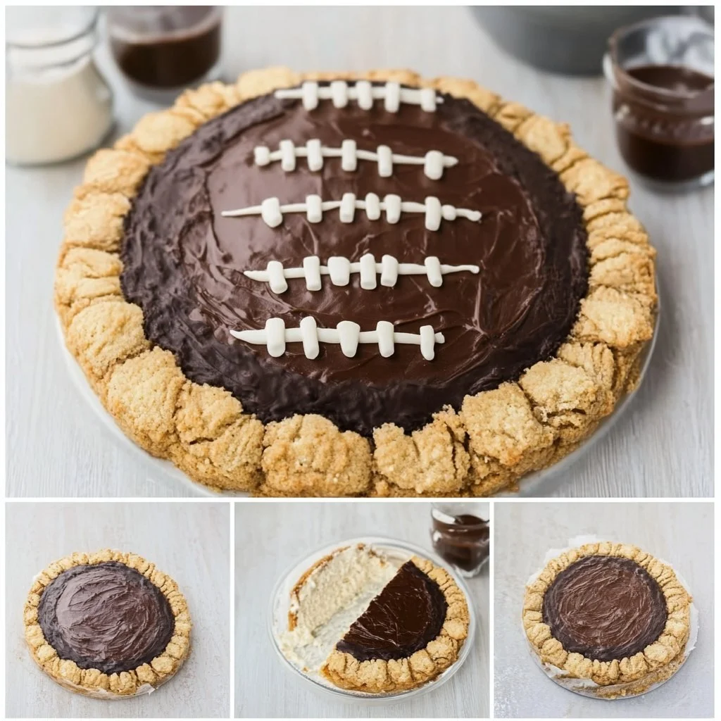 Peanut Butter Cup Football Cookie Cake