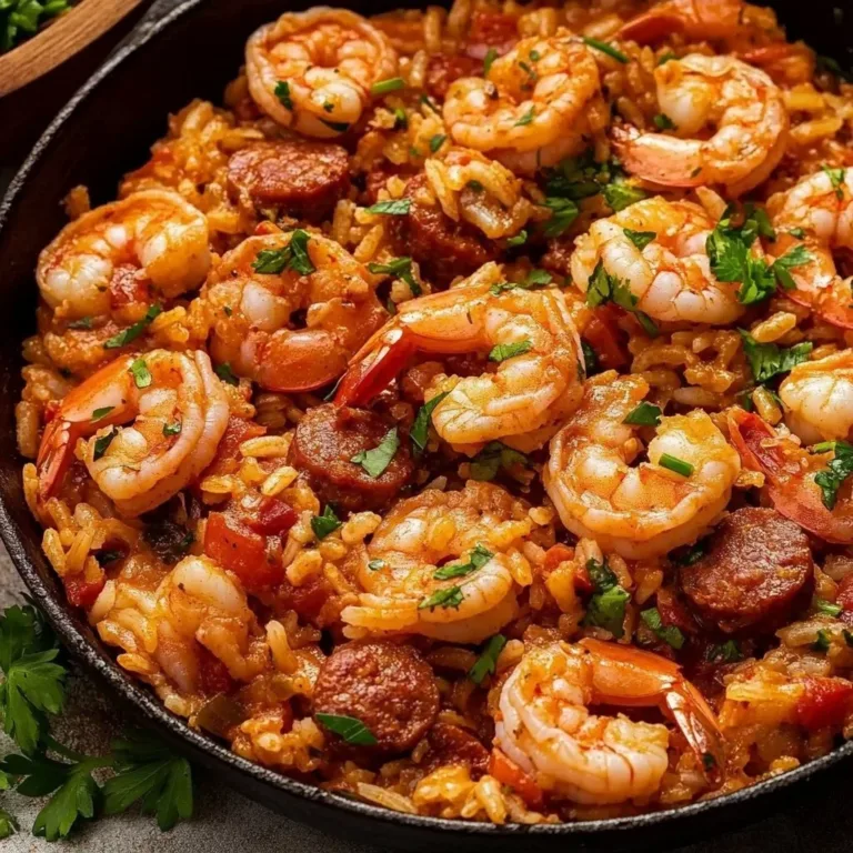 Delicious Shrimp and Sausage Jambalaya in a vibrant bowl