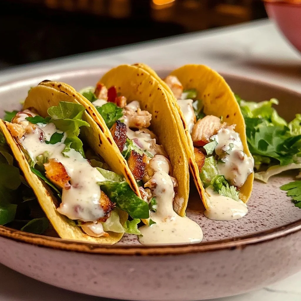 Speedy Smash Chicken Caesar Tacos