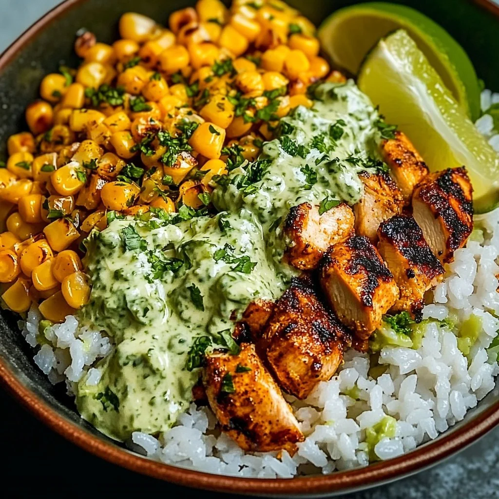 Street Corn Chicken Rice Bowl