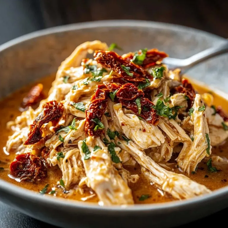 Creamy Crockpot Marry Me Chicken served on a plate with herbs garnish