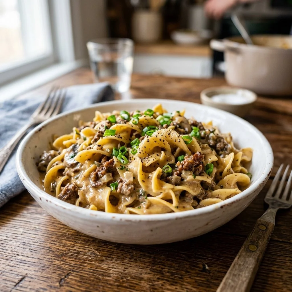Beef and Sour Cream Noodle Casserole