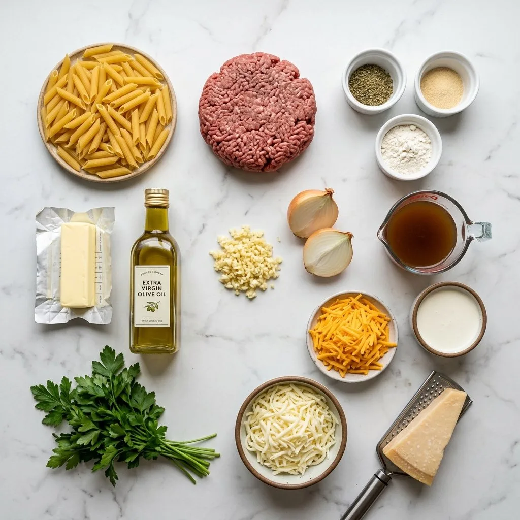 Cheesy Garlic Butter Beef Penne in Creamy Parmesan Sauce 34 Cheesy Garlic Butter Beef Penne in Creamy Parmesan Sauce