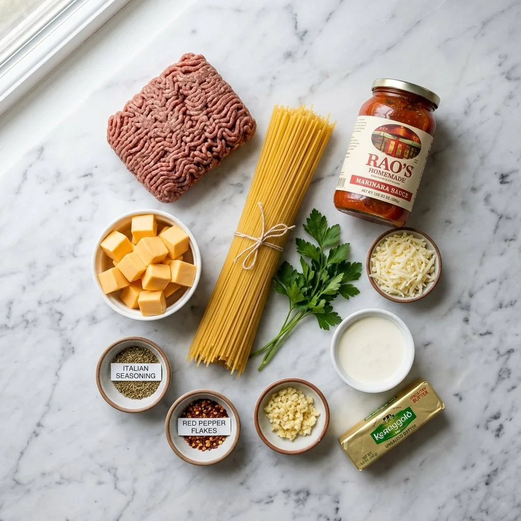 Creamy Velveeta Spaghetti with Cheesy Marinara & Ground Beef 29 Creamy Velveeta Spaghetti with Cheesy Marinara & Ground Beef