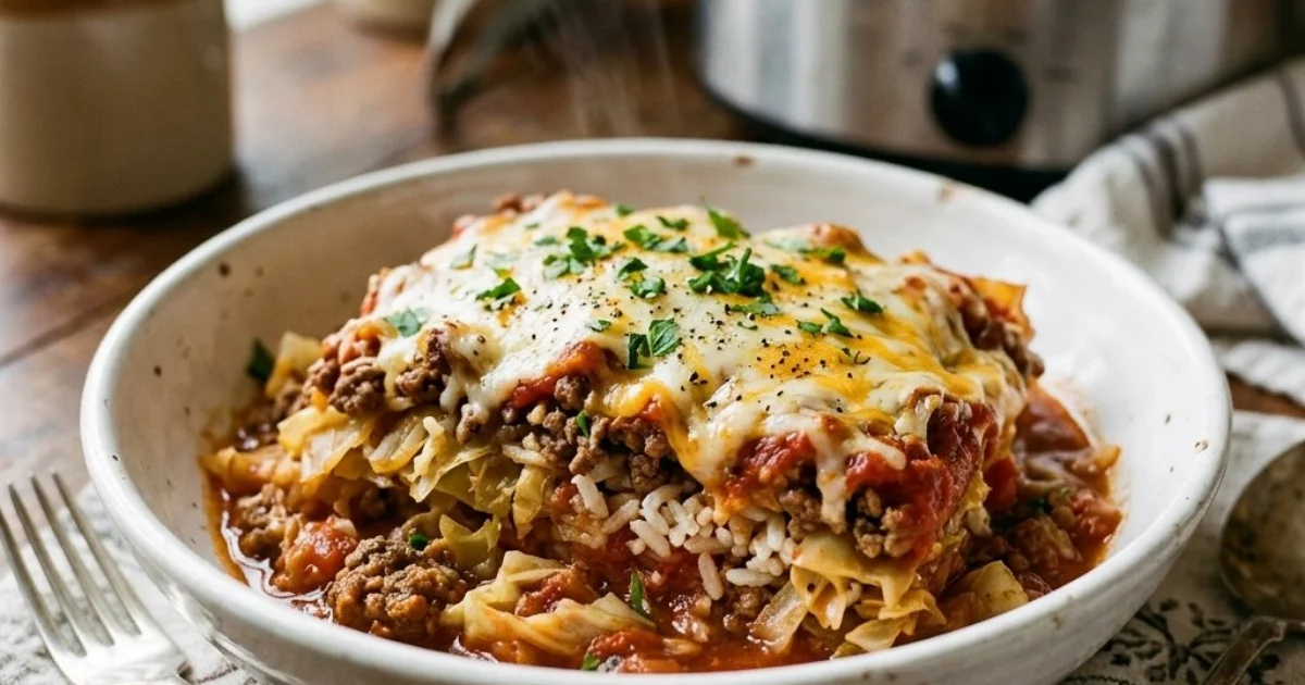 Crockpot Cabbage Roll Casserole