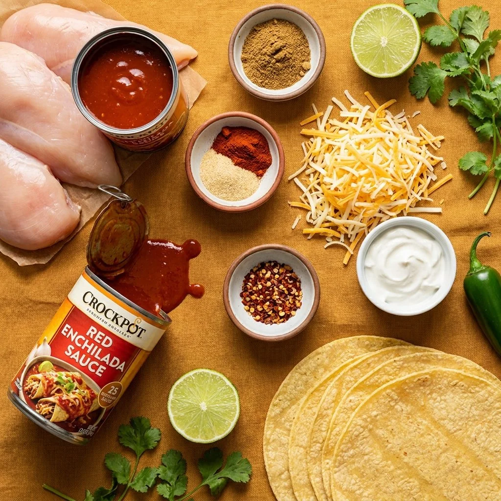 Crockpot Chicken Enchilada Filling