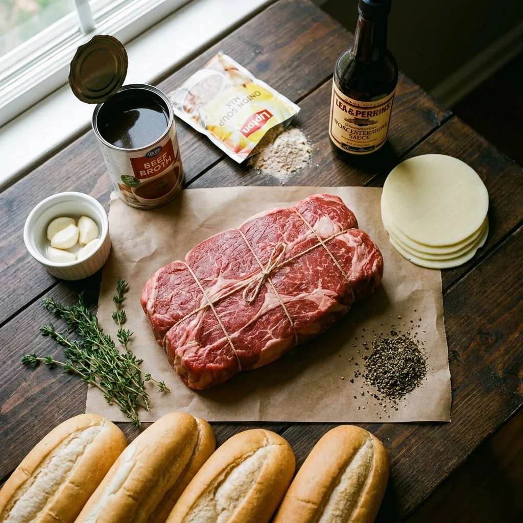 Crockpot French Dip Sandwiches