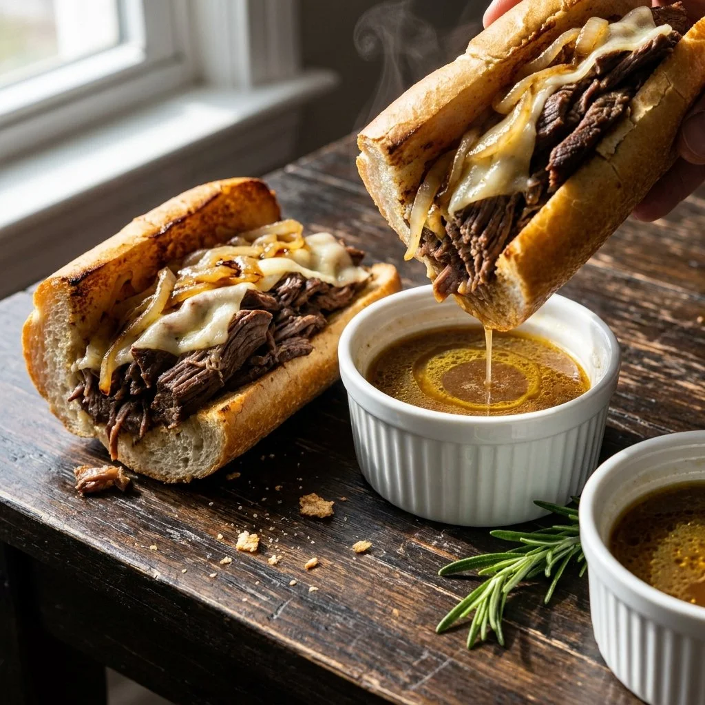 Crockpot French Dip Sandwiches