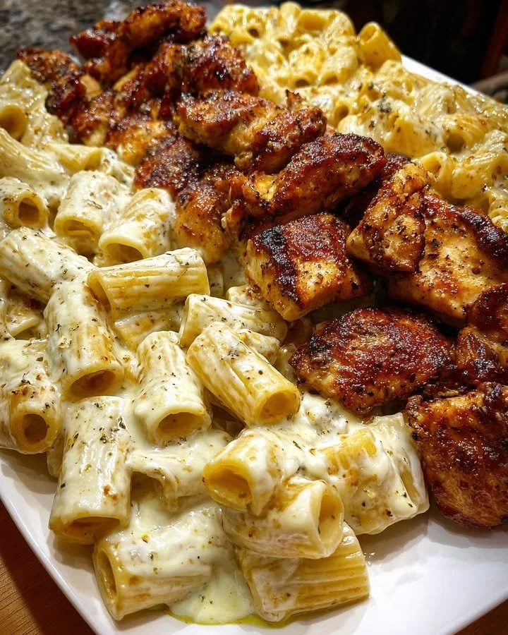 Garlic Butter Chicken Rigatoni in Mozzarella Parmesan Cheese Sauce 36 Garlic Butter Chicken Rigatoni in Mozzarella Parmesan Cheese Sauce