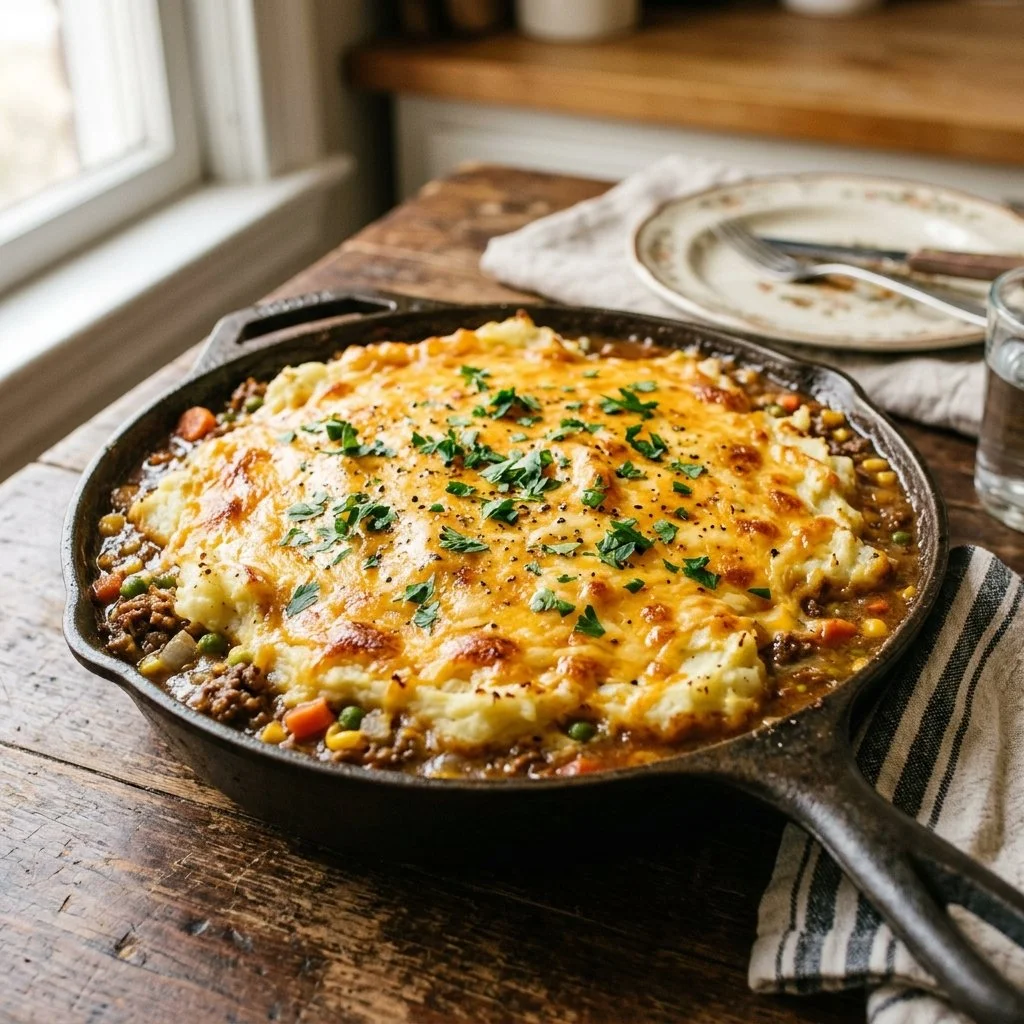 Ground Beef Shepherd’s Pie Skillet