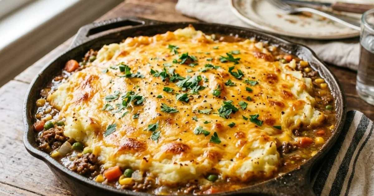 Ground Beef Shepherd’s Pie Skillet
