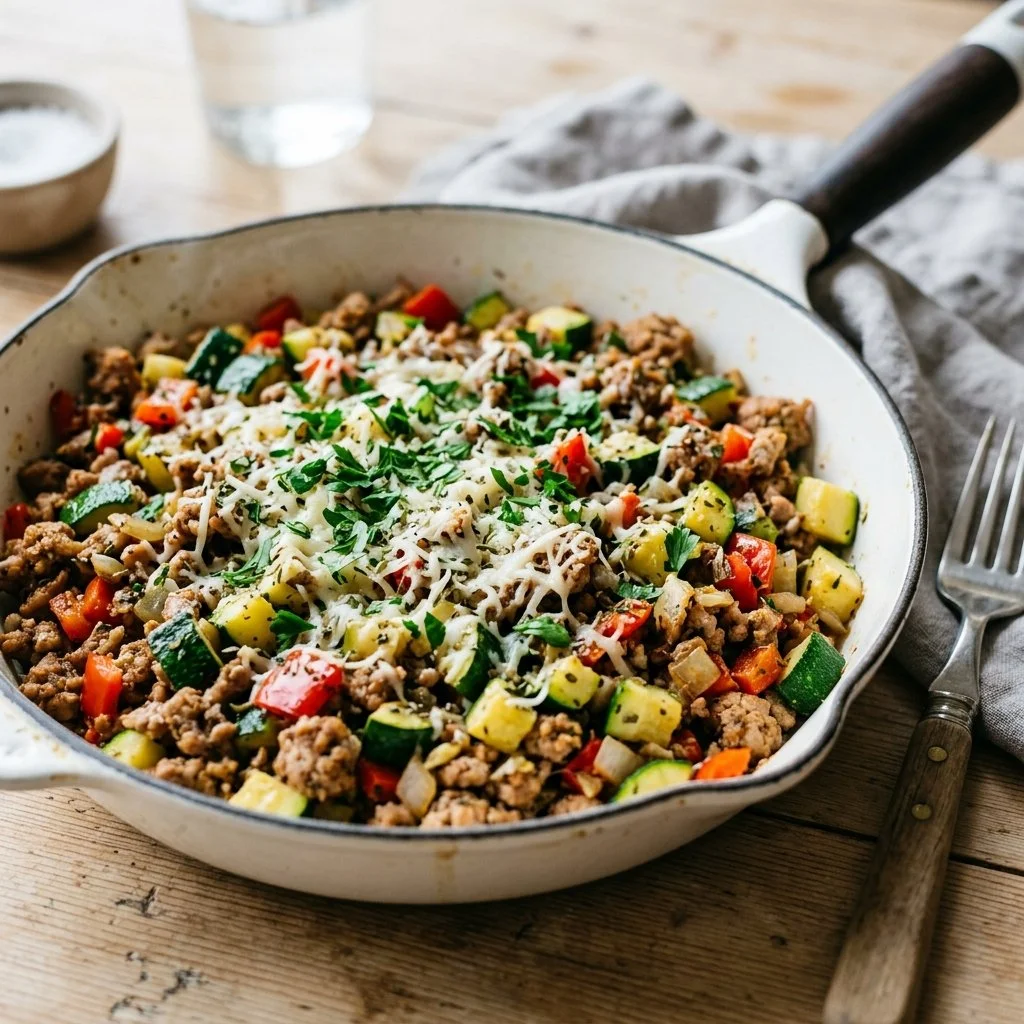 Ground Turkey Zucchini Skillet