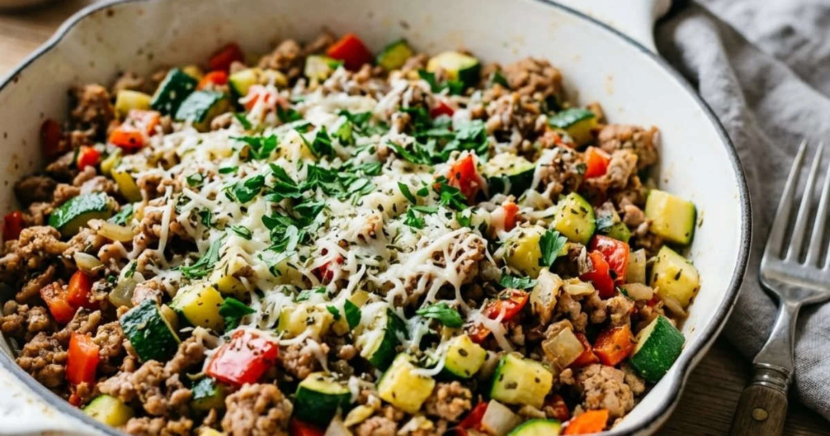 Ground Turkey Zucchini Skillet