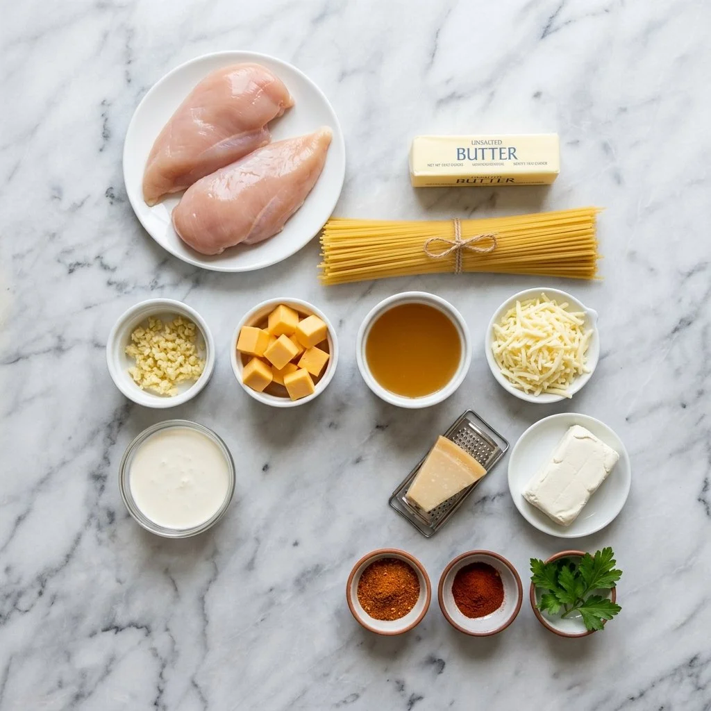 Garlic Butter Chicken Spaghetti in Creamy Three Cheese Alfredo Sauce 35 Comforting Garlic Butter Chicken Spaghetti in Creamy Three Cheese Alfredo Sauce for Family Meals