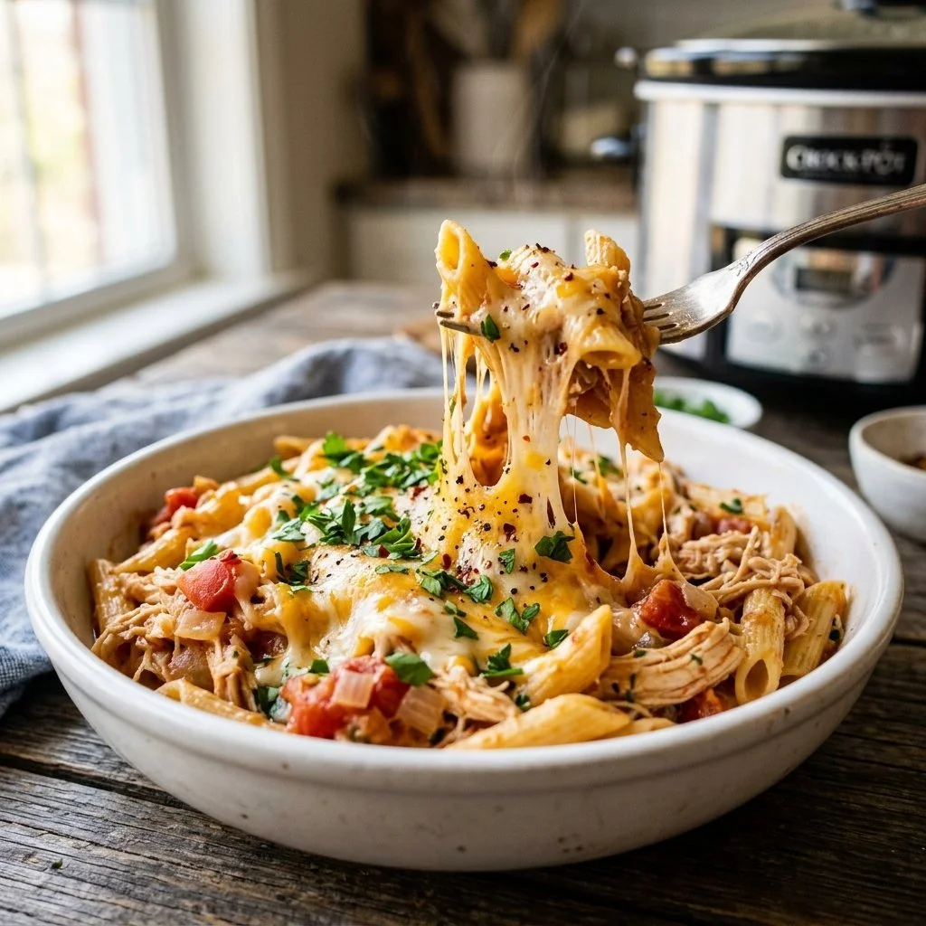 Slow Cooker Cheesy Chicken Penne