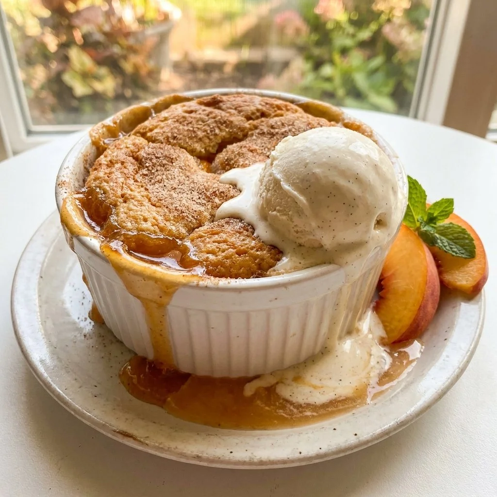 Slow Cooker Peach Cobbler