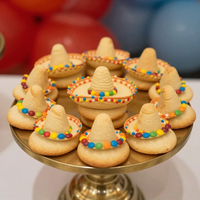 Colorful Cinco de Mayo sombrero cookies decorated for a festive celebration.