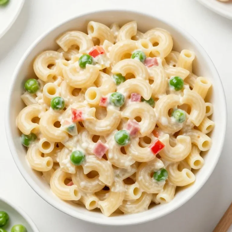 Delicious macaroni salad served in a bowl for cozy moments