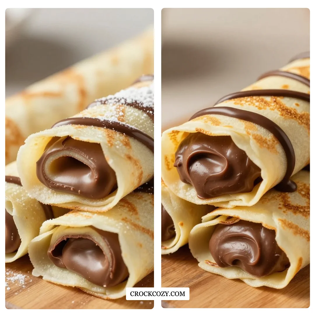 Handmade Chocolate-Filled Rolled Crêpes